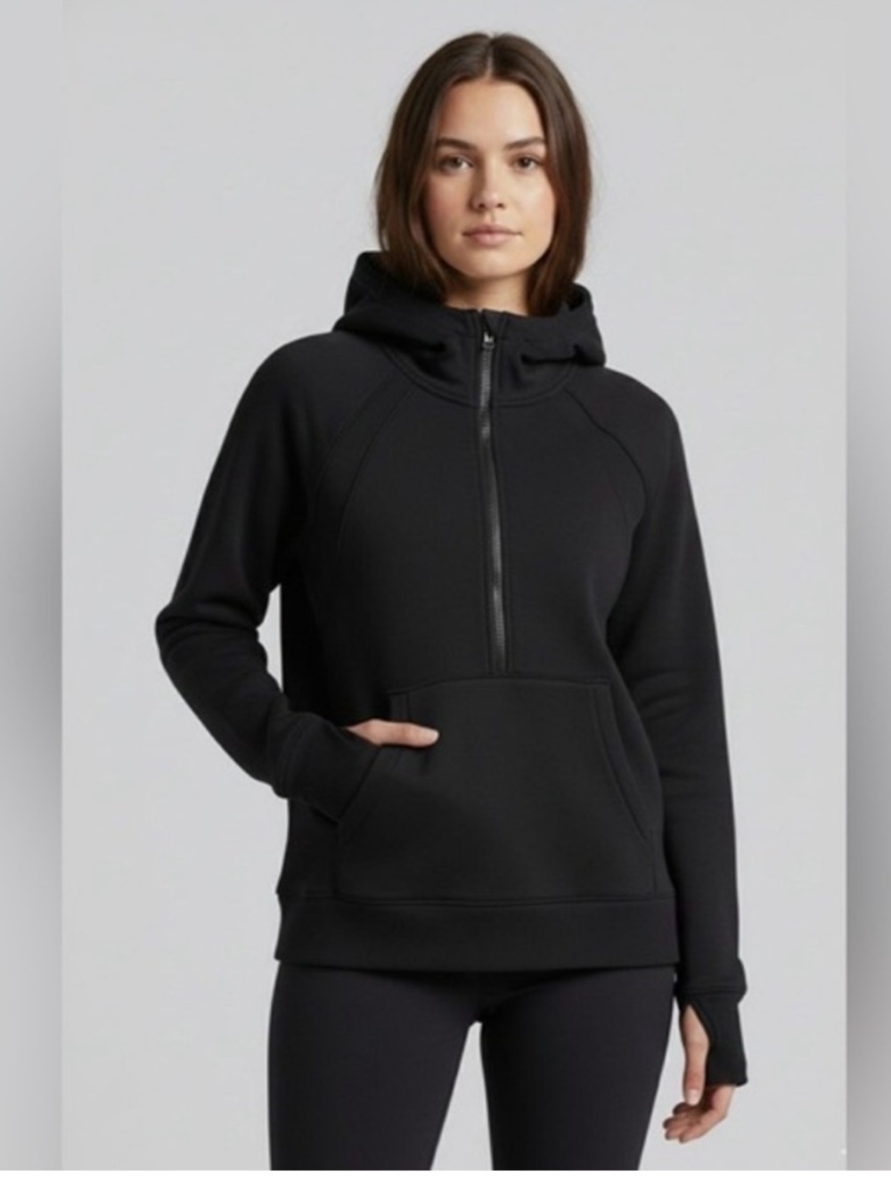 Lole Black Half Zip Pullover Hoodie Sweater. Size Large